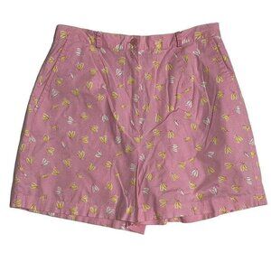 Lilly Pulitzer Womens Pink Shorts Size 6 With Yellow & White Dragonfly Print
